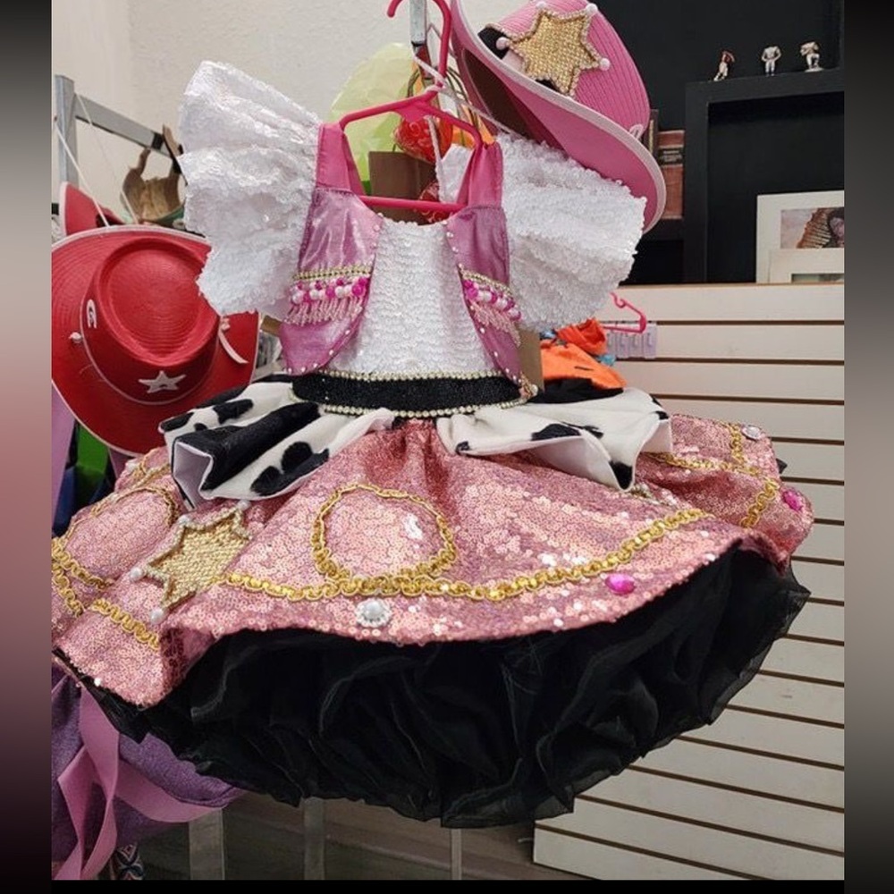 Custom cow girl dress for baby girl